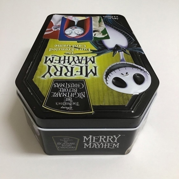 Disney Tim Burton Nightmare Before Christmas MERRY MAYHEM Card Game Coffin Tin - Picture 6 of 7